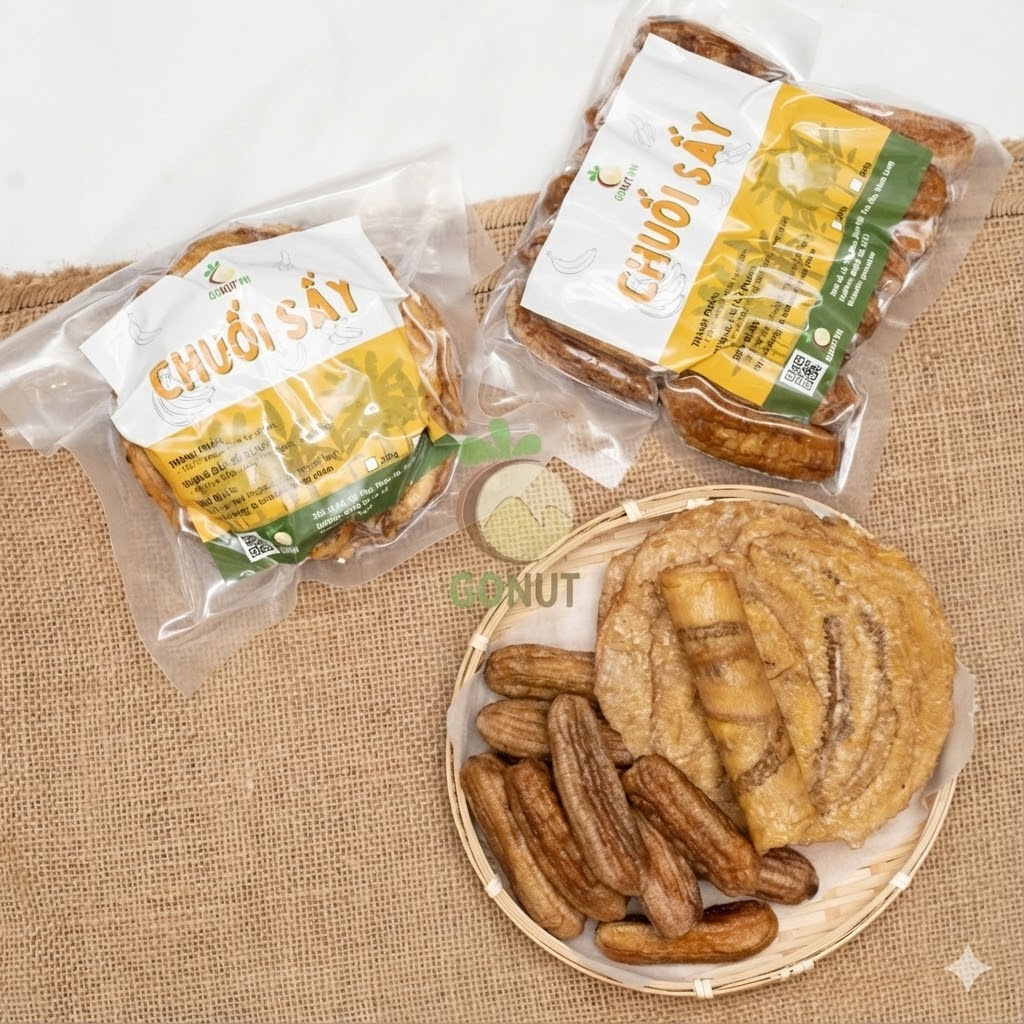 Combo chuối xiêm sấy nguyên trái & ép 1 trái