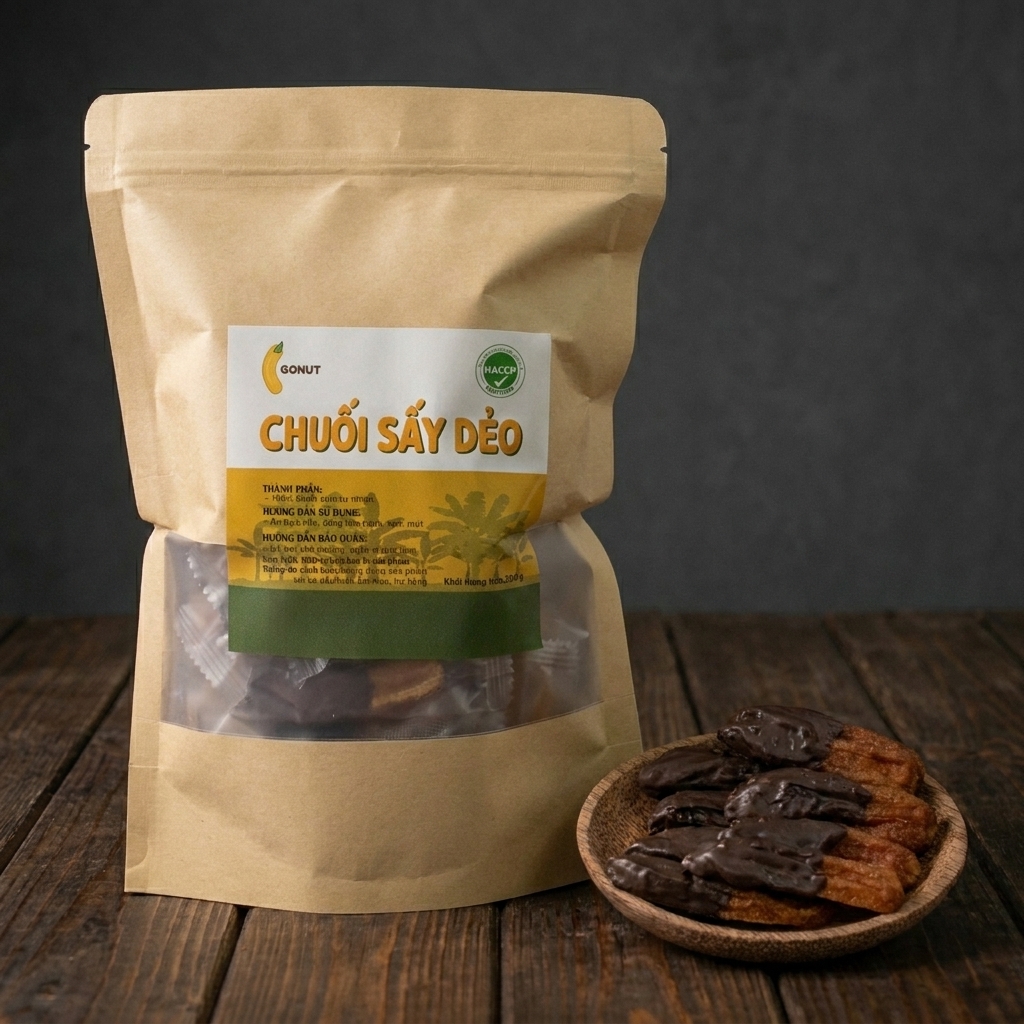 Chuối xiêm sấy nhúng socola